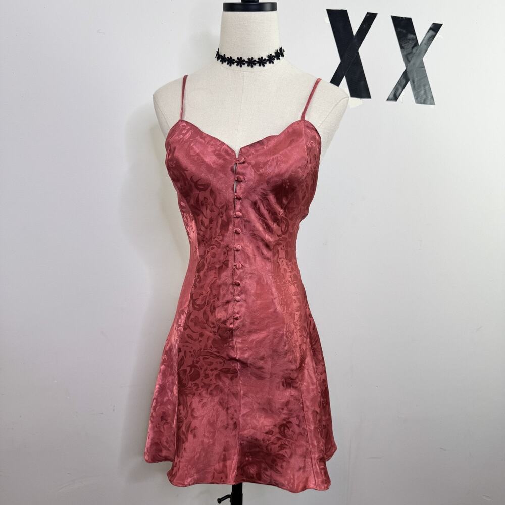 Victoria's Secret Gold Label Vintage 90s Jacquard Babydoll Cami Mauve M